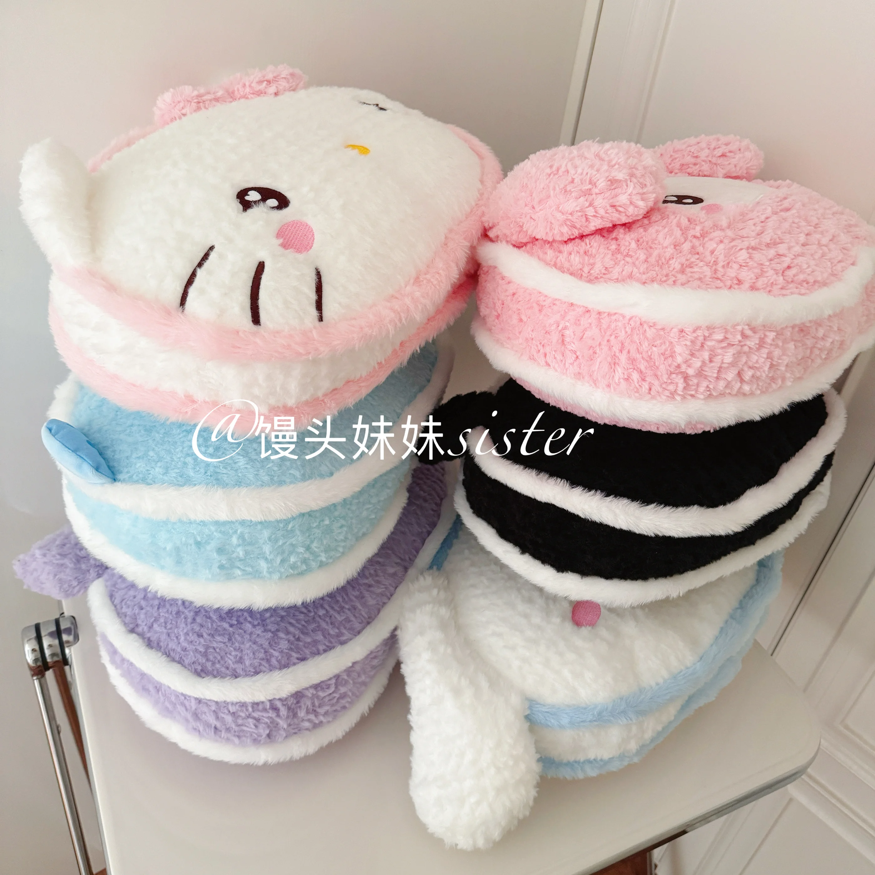 Sanrio Hello Kitty Plushies muñeca Kuromi Cinnamoroll My Melody almohada Hangyodon juguete de peluche sofá cama cojín trasero regalos de navidad