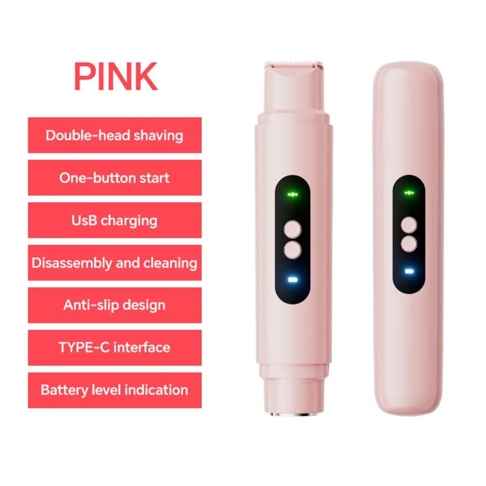 

2 in 1 Bikini Trimmer for Women Rechargeable Hair Removal Electric Razor Waterproof Dual Head Shaver Underarm Body Leg Face