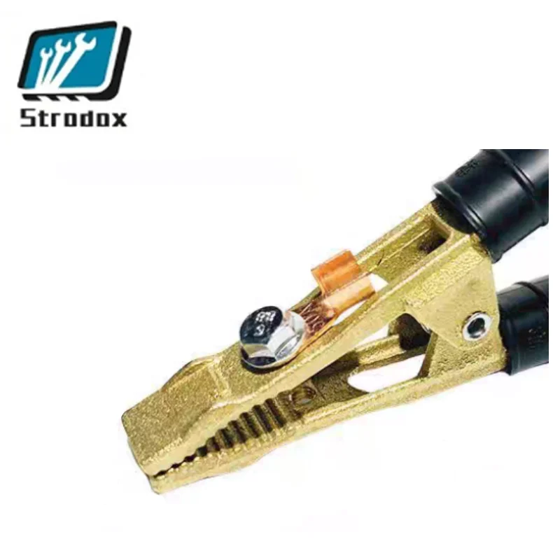 Earth Clamp 300A Brass Argon Arc Welding Ground Clip Electric Pliers Red+Black-2PCS