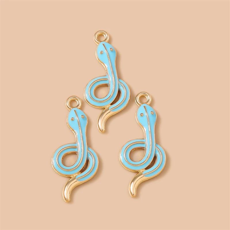 20 Stück 16x28mm Niedliche Emaille-Tier-Schlangen-Anhänger für Halsketten, Ohrringe, Armbänder, DIY-Handwerk, Schmuckherstellung, Zubehör – Detail 4
