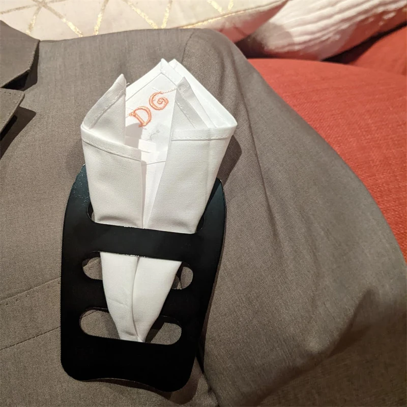 Fashion Pocket Square Holder fazzoletto custode fazzoletto da uomo Clip fissa per un abito da gentiluomo che indossa accessorio