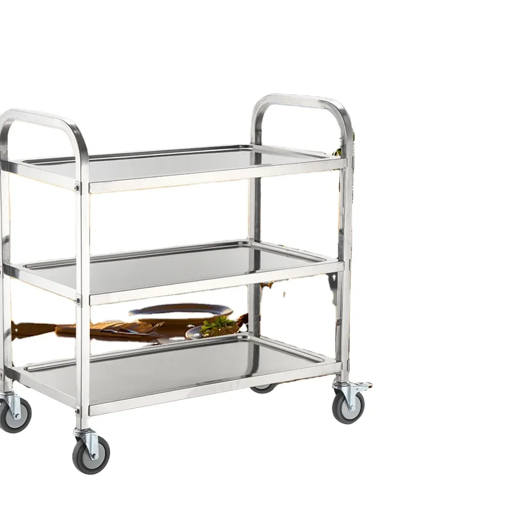 2/3/4 Tiers Shelf Detachable Trolley Hotel/restaurant Stainless Steel Mobile Delivery Dining/trolley Food Service Cart