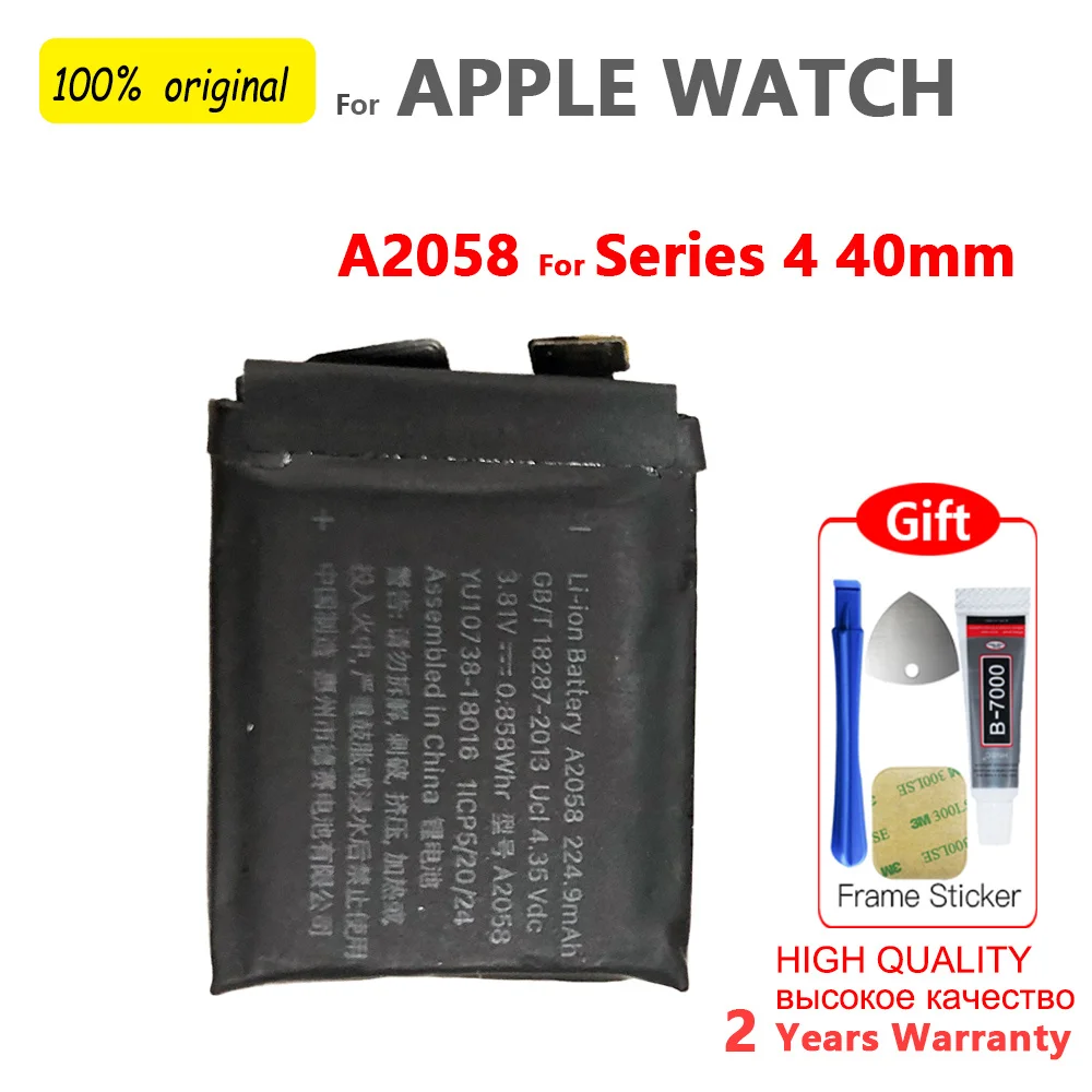 Reemplazo genuino para APPLE Watch, A2058, A2059, A2277, A2181, iwatch Series 4, 5, S4, S5, 40mm, 44mm, batería recargable