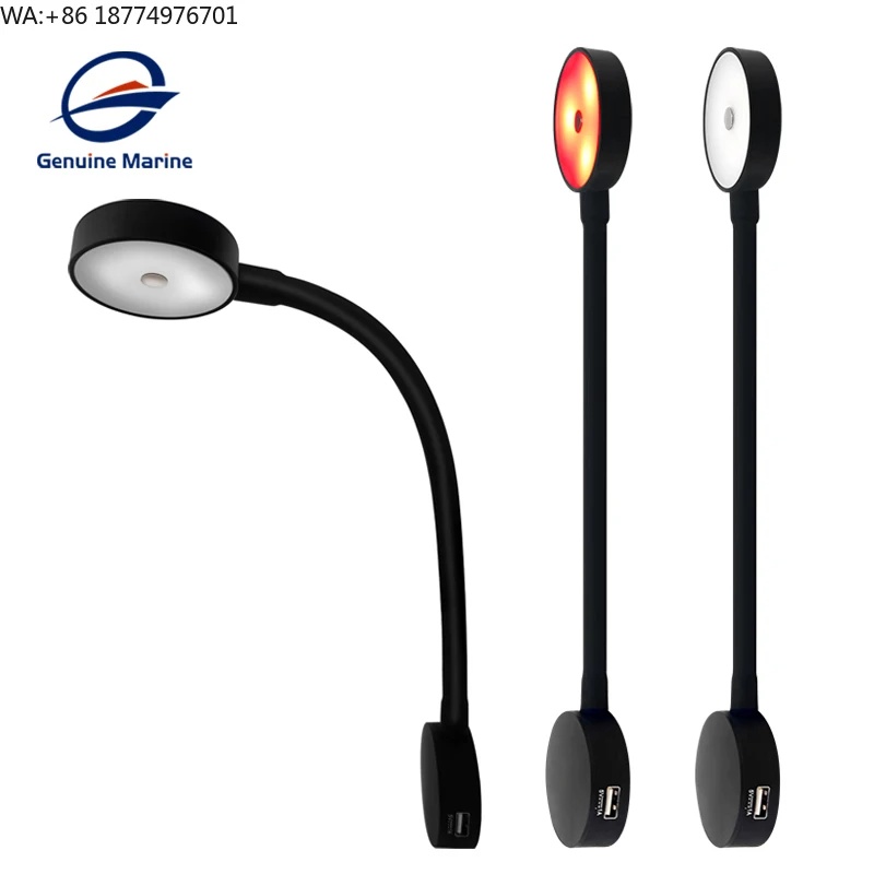 

Оригинальный морской светодиодный светильник 12В для чтения у кровати, настенное освещение с гибким кронштейном для лодок, судов, яхт