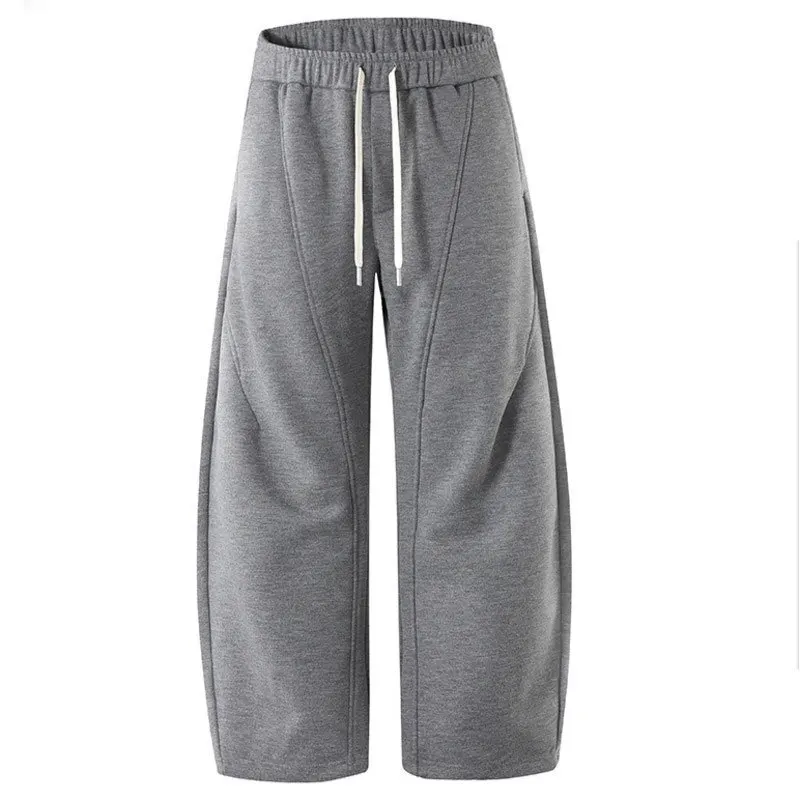 

Зимние модные универсальные и толстые бархатные спортивные штаны для мужчин, свободные прямые брюки в американском стиле с широкими штанинами, модные брендовые брюки для папы