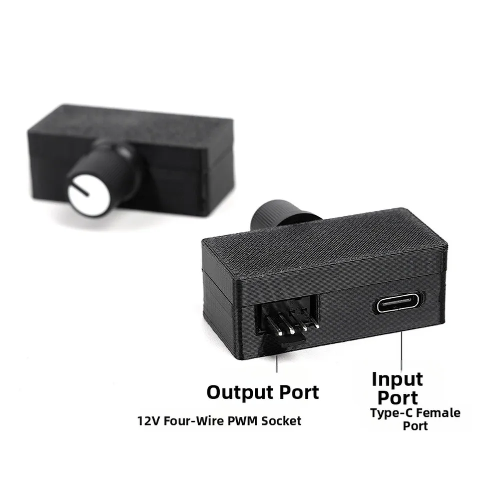DC 5V For Pwm Fan Controller USB-C Input for 4-Pin Fans Includes 1-to-5 Splitter Hub for Flexible Airflow Setup