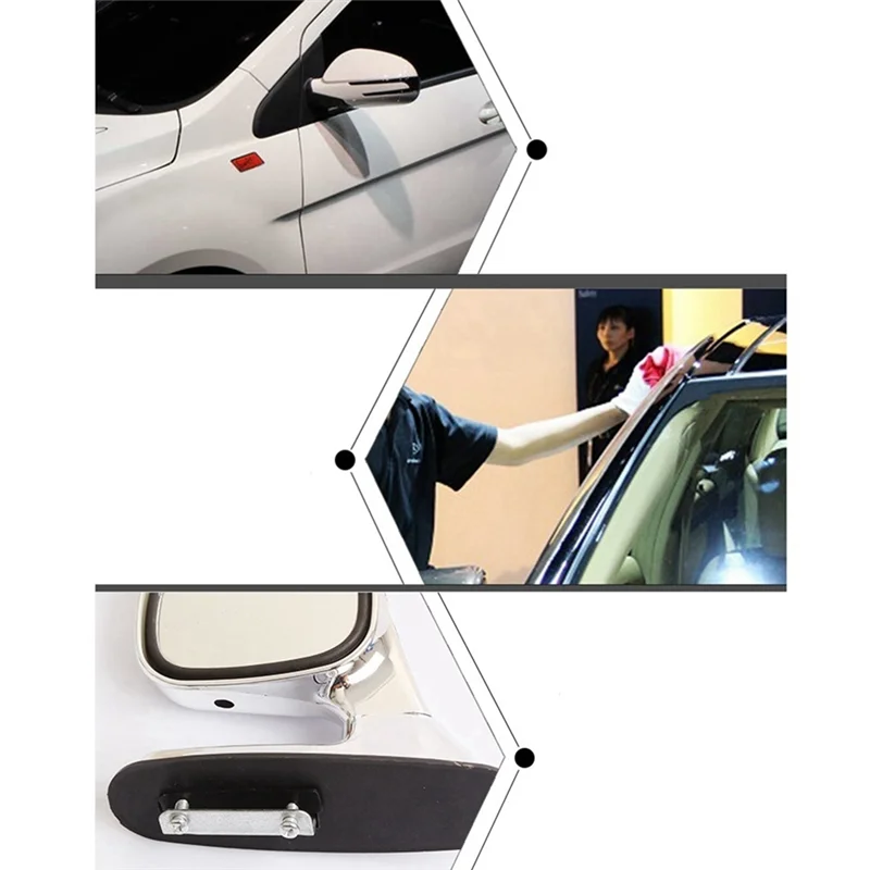 Authentic 2Pcs Universal Hood Side Rear View Mirror Auto Exterior Adjustable Reflector SUV Truck Black Spare Parts
