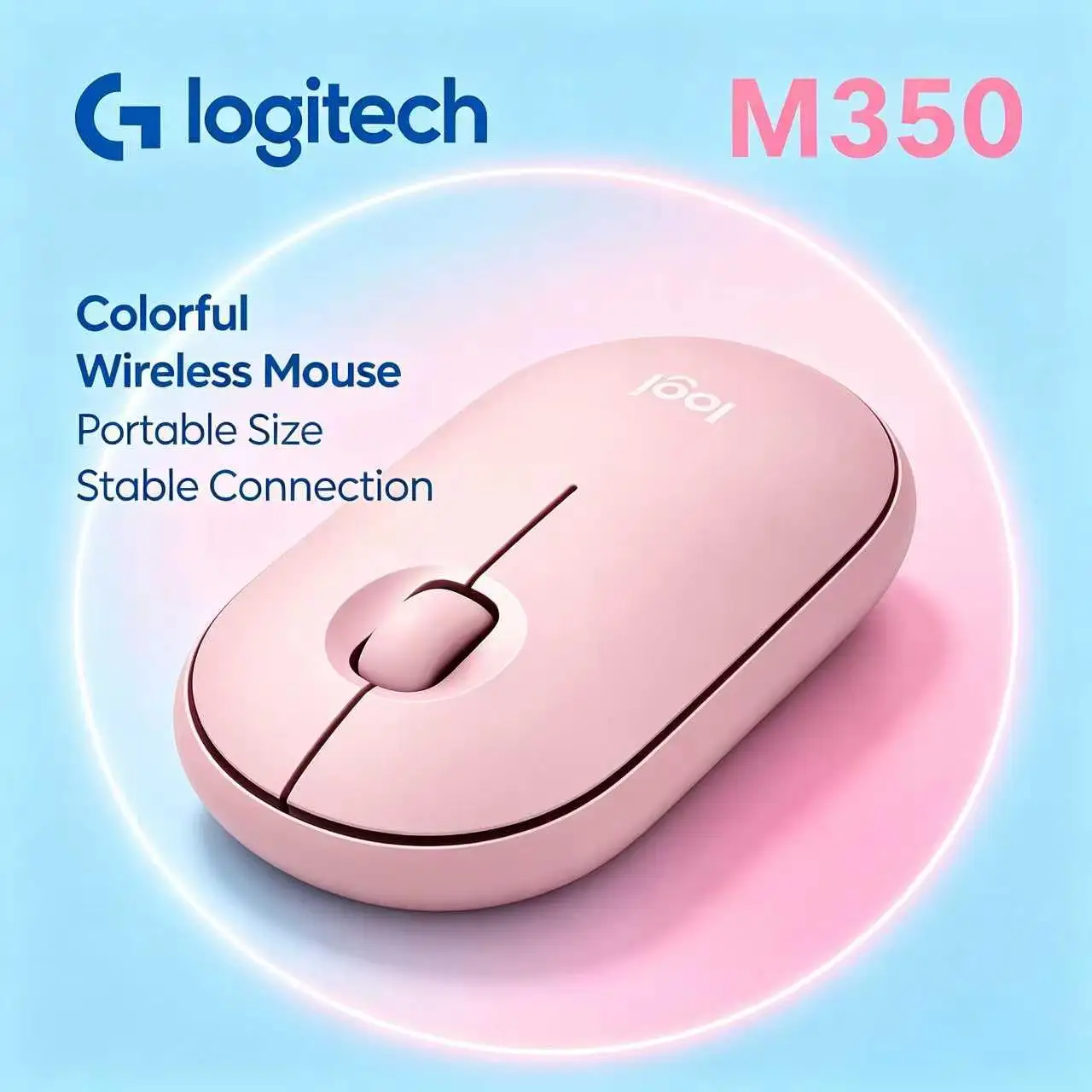 Logitech M350 Wireless Mouse Pebble Shape Dual Mode Bluetooth USB Receiver Silent Mouse For Desktop