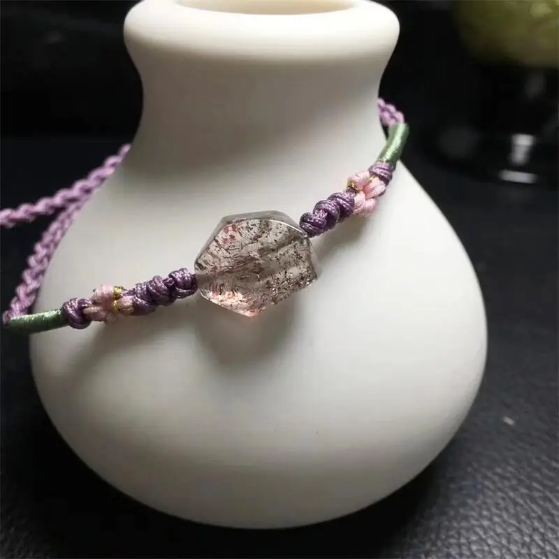 Pulsera de cuarzo tejido de forma libre, brazalete de Gema Natural, Chakra curativo, alivio del estrés, Yoga, Reiki, 1 piezas