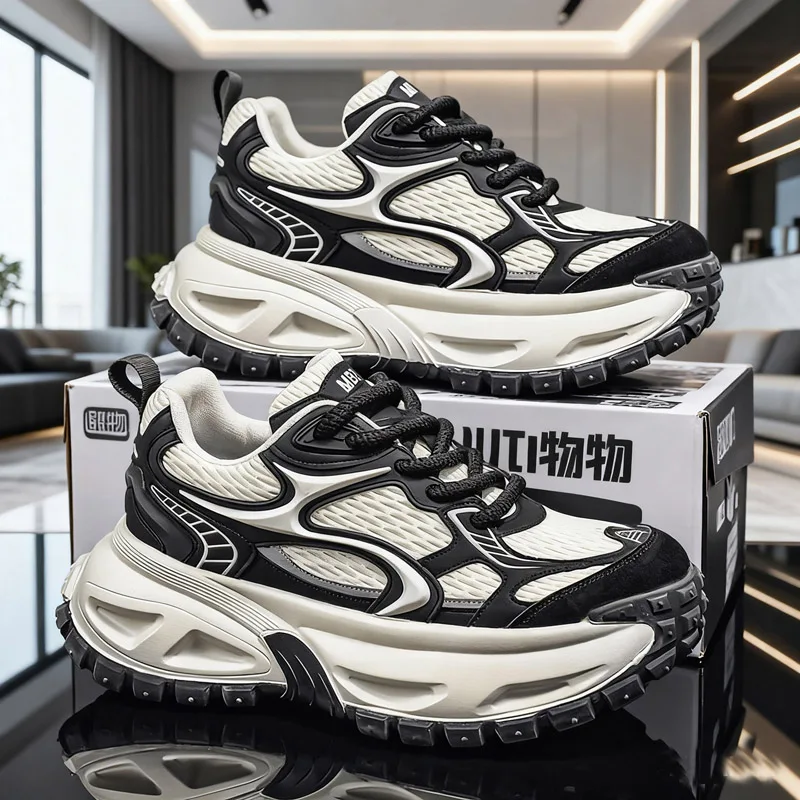 

Men's Shoes, New Autumn Style, High-End, Cool and Casual Sports Running Shoes, Youth Thick-Soled Height-Increasing Dad Shoes