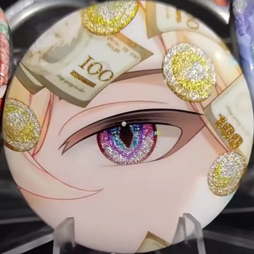 게임 주변기기 "바칸: 스타 레일"의 58mm 크기의 멋진 별 모양 배지에는 샌드 골드, 로빈 등 다양한 별이 새겨져 있습니다.