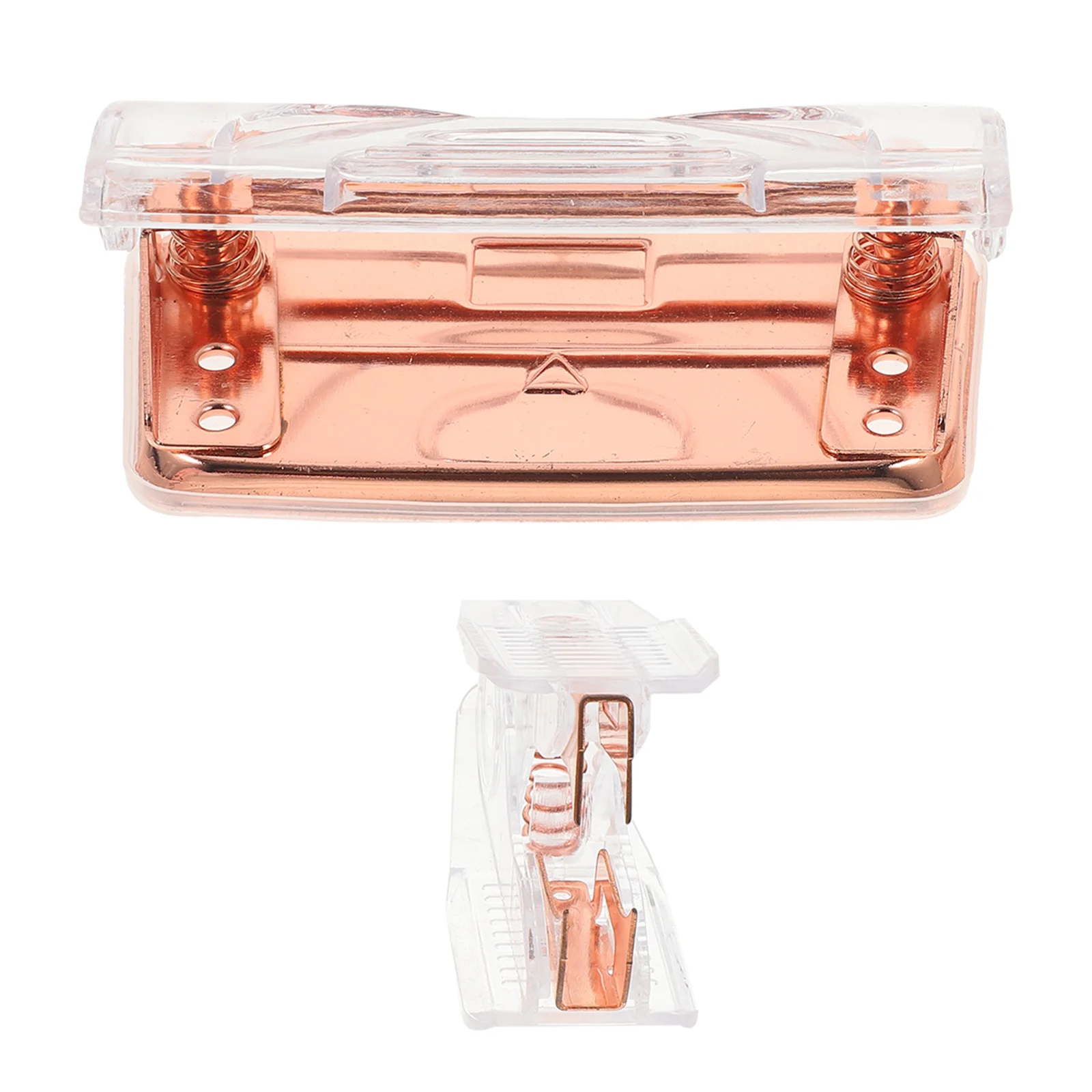 1Set Two Hole Punch Stapler Set Transparent Design Office Supplies Heavy Duty Paper Puncher Staple Remover Efficient Tool
