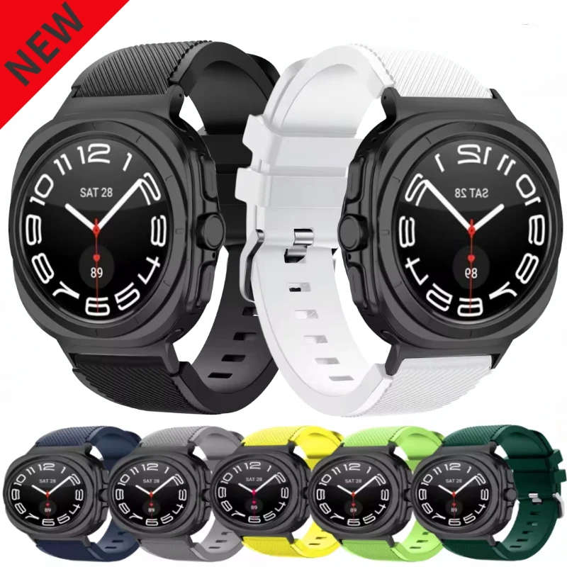 Striped Silicone band for Samsung Galaxy Watch Ultra 2025 47mm Sports Comfortable Wristband Galaxy Watch Ultra Replaceable Strap