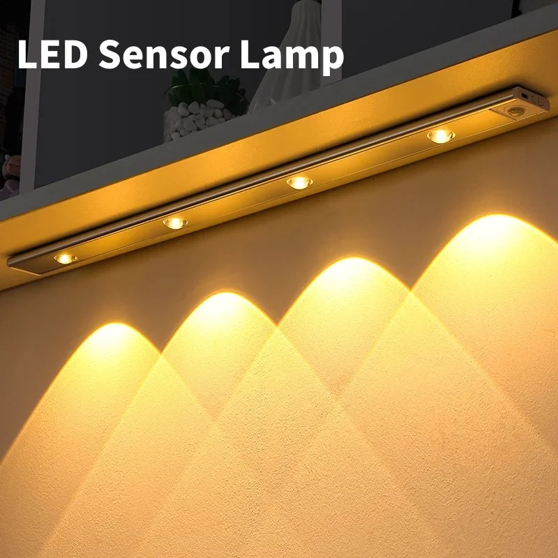 Motion Sensor Light LED Sensor Lamp Wireless Ultra Thin USB LED For Kitchen Cabinet Bedroom Wardrobe Indoor Lighting Night Light