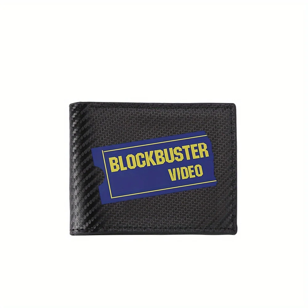 Blockbuster video ticket,yellow letters Men's Wallets Simple Business Modern Stylish Printing Design Gifts For Father Boyfriend