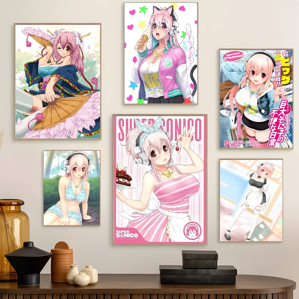 Autocollant Mural Super Mico Manga pour Décoration de Salon, Affiche Adhésive, Décor de Barrage, DIY