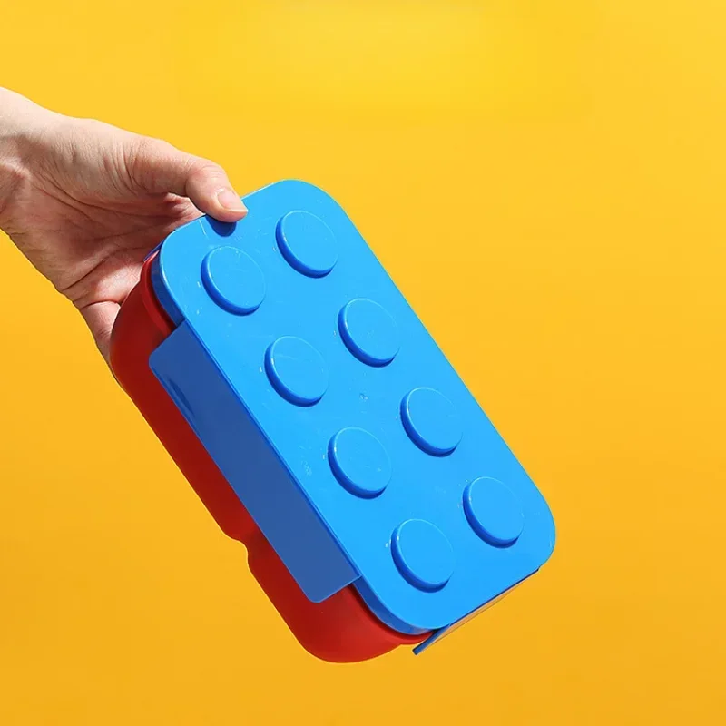 1050/1300ml Portable Lunch Box Building Block Bento Box Fruit Salad Tableware Food Container Children Student Picnic Kit Kitchen