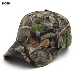 KOEP New Outdoor Fishing Caps Jungle Tree Camouflage Baseball Cap Hunting Hat Cotton Dad Snapback Hats Bulrush Leaves Camouflage