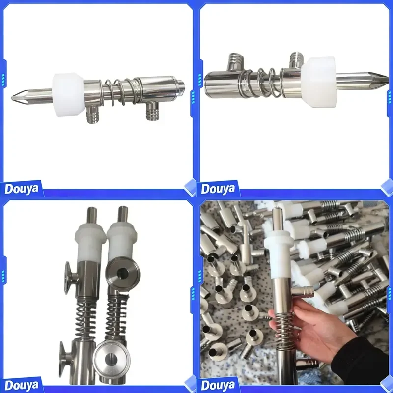 Extended Rod Stainless Steel Barrel Semi-Automatic Food Grade Pneumatic Small Beer Filling Valve for Plastic Bottles 220V