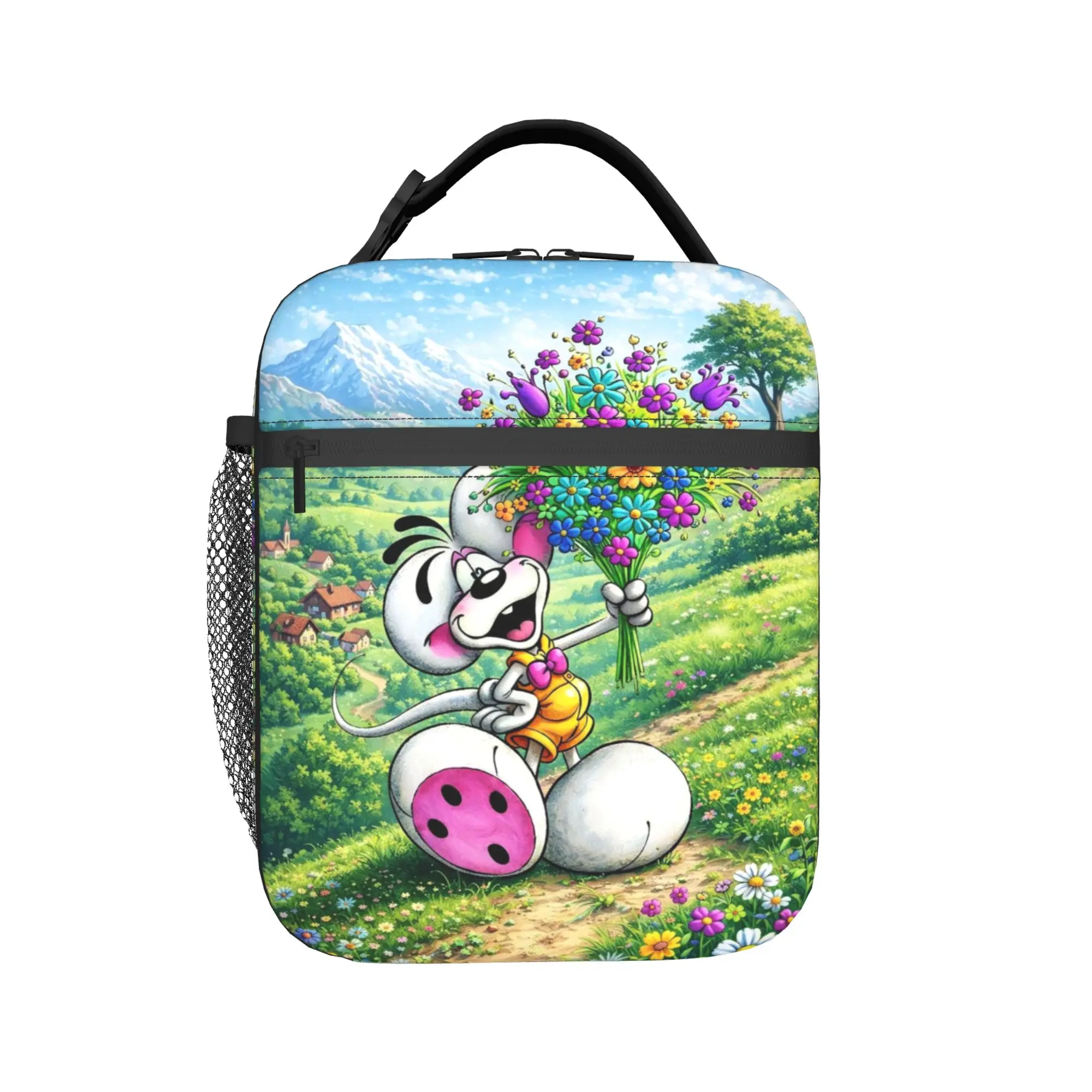 Diddl mouse Insulated Lunch Bag for Men Women  Food Container Bags Portable Cooler Thermal Bento Box For School Office