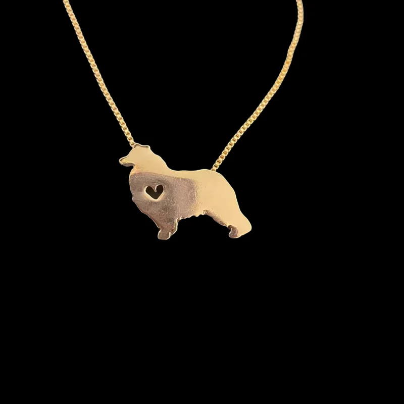 G.SKY Australian Shepherd Dog Necklace Pet Lovers Pendant Jewelry Golden Colors Plated Fast Delivery