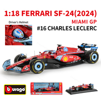 Bburago 1:18 Ferrari SF24 2024 #16 #55 Miami GP F1 Racing Formula Car Static Diecast Alloy Model Car