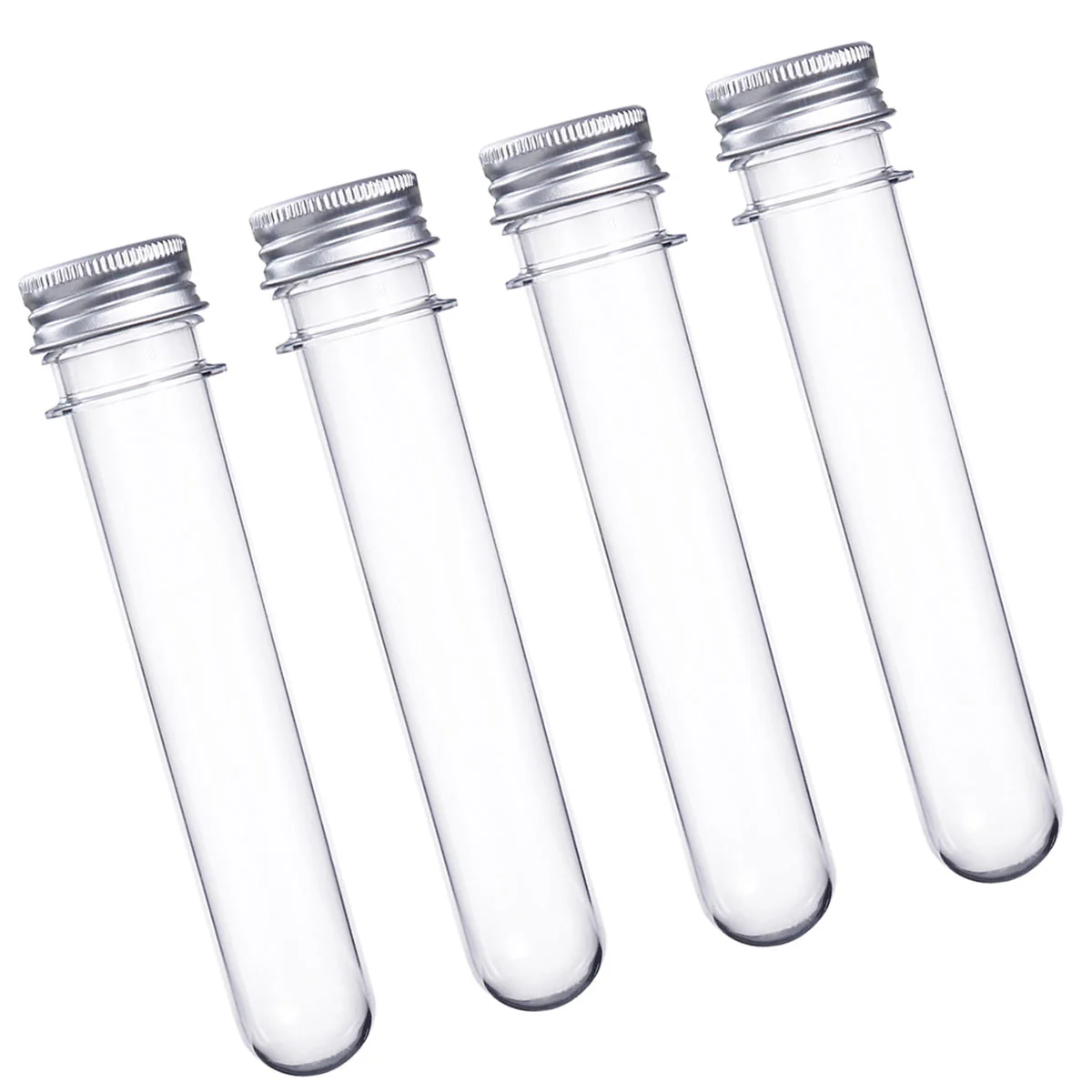 12pcs Plastic Test Tubes 40ml Screw Caps Clear Lightweight Reusable Storage Liquid Samples Handmade Goods