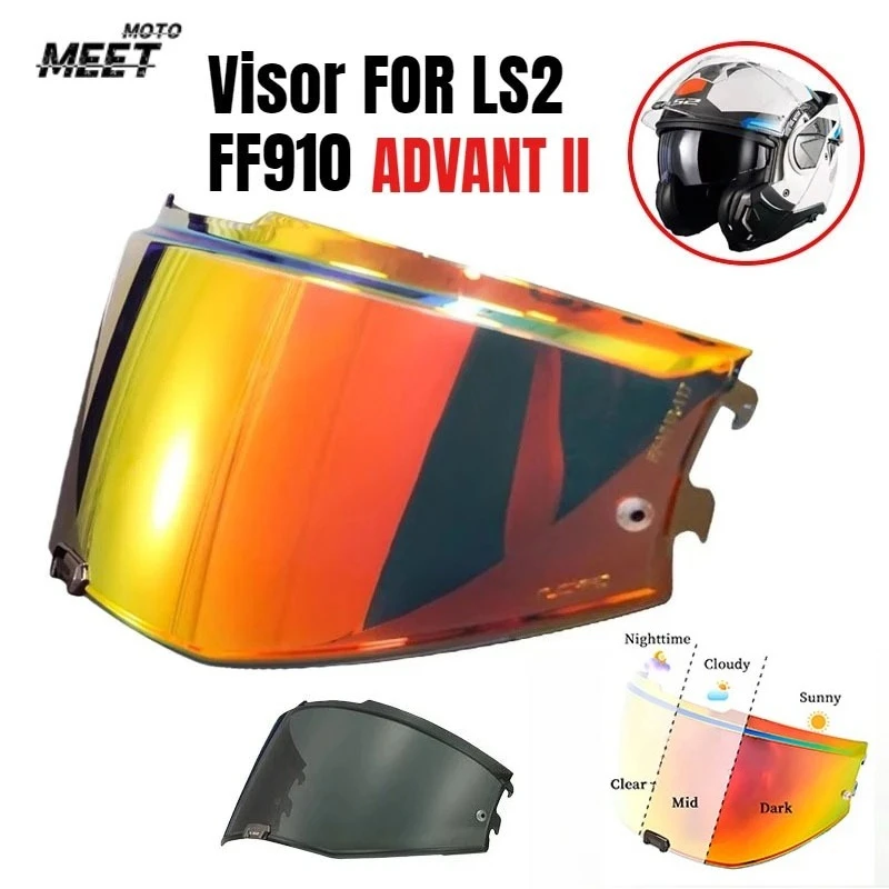 HOT Visor Lens Suitable for LS2 FF910 ADVANT II Modular Motorcycle Helmet Electronic Gun Red Lens Sun Visor Viseira Capcete