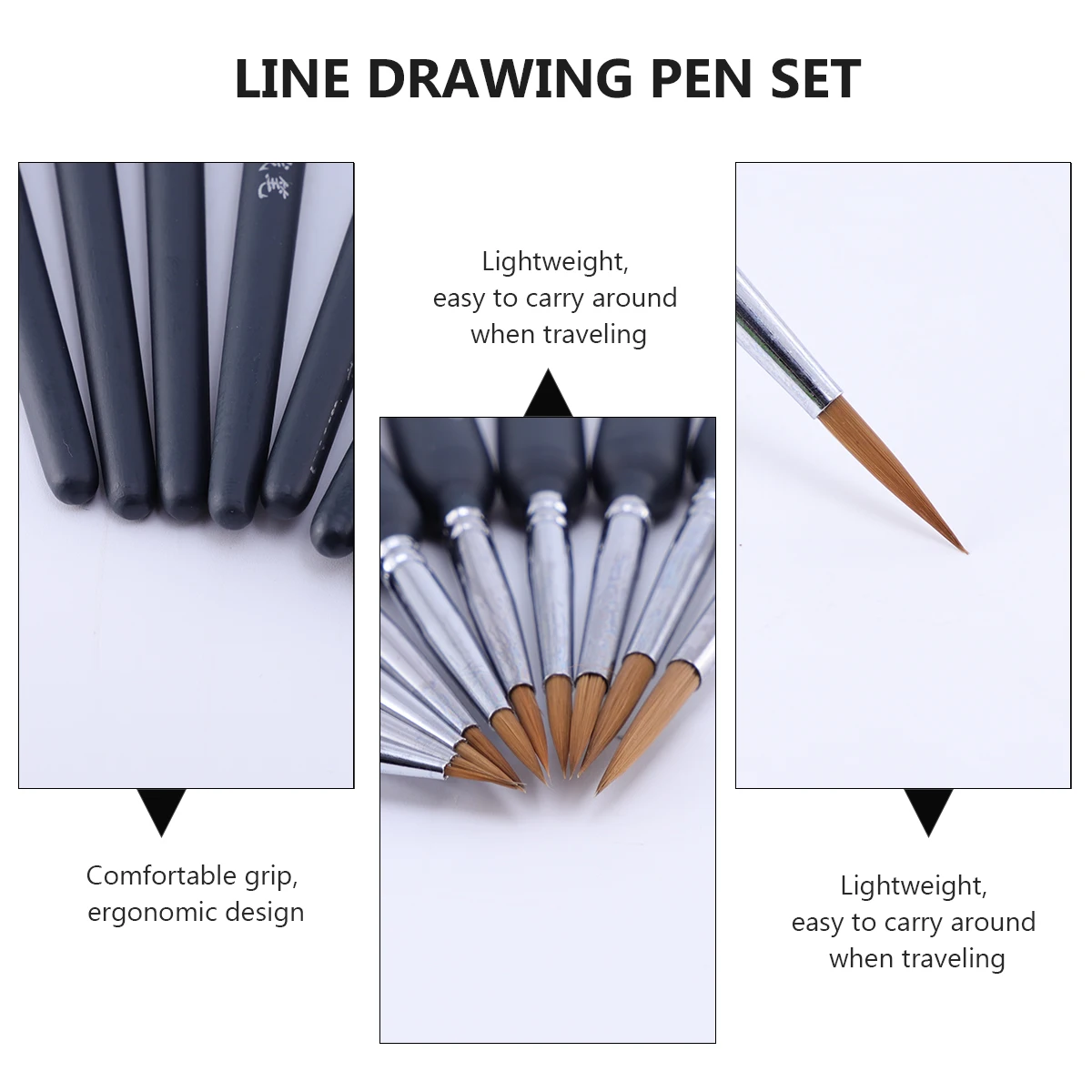

10 Pcs Stroke Pen Set Paint Brush Tiny Detail Brushes Water Color Micro Eyeliner