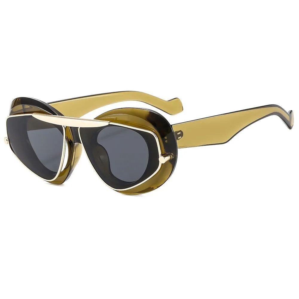 New Y2k Fashion Large Frame Sunglasses Ins Street Shot Cat's Eye Glasses Retro Personality Anti-ultraviolet Sunglasses view 4