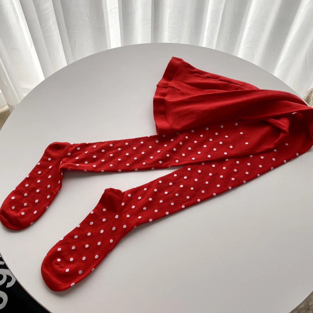 Red socks Polka dot Women\'s pantyhose