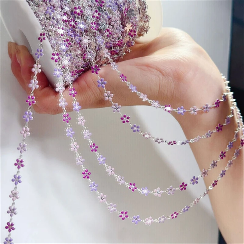 10 Meters/Lot New Fashion Drip Flower Brass Link Chains for DIY Necklace Garment Tassel Chain Jewelry Findings Accessories