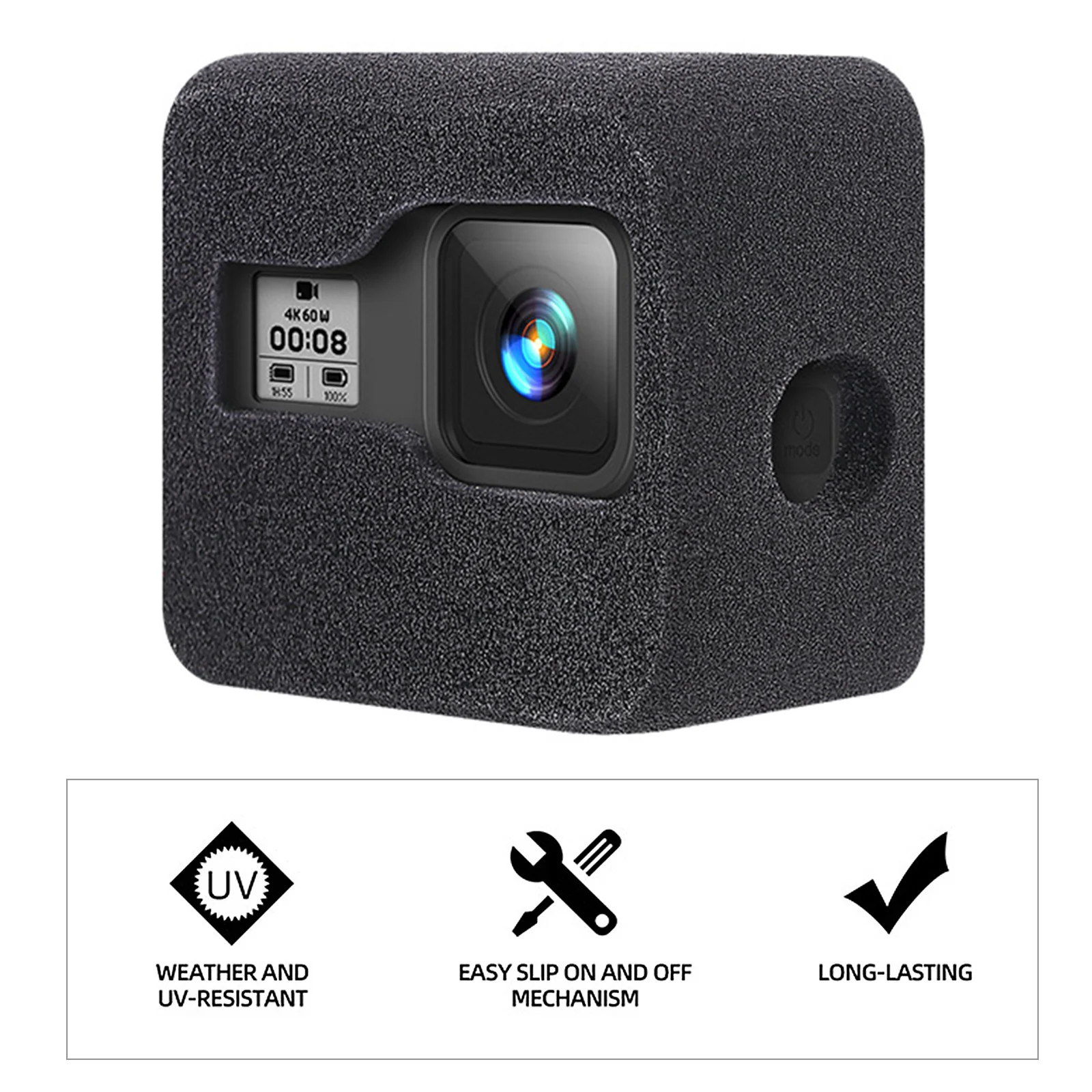 

Camera Windshield Reducing Wind Noise Cover For Hero8 Shockproof Protective Case Reducing Wind Noise Sponge Windscreen
