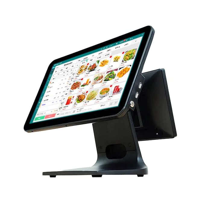 All-in-one 15.6 + 11.6 screen touch checkout page POS system with dual screen 1920 * 1366