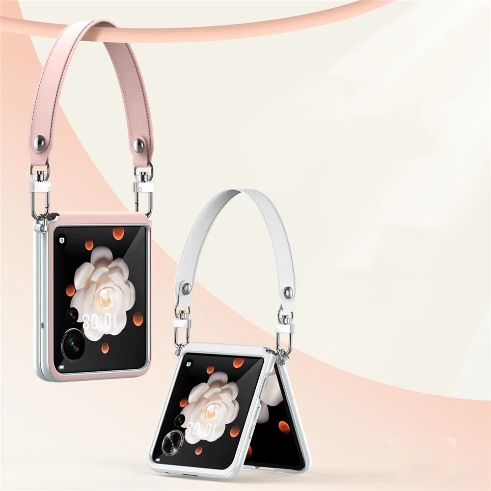 

SULADA Elegant Liquid Leather Flip Case For Honor Magic V Flip Skin-feel Strap Cover