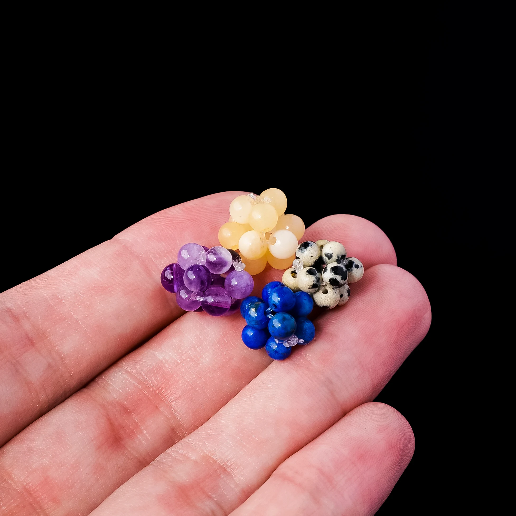 10Pcs Random Color DIY Accessories Natural Crystal Braided Bead Ball Woven Sphere Charms DIY Jewelry Making Accessories