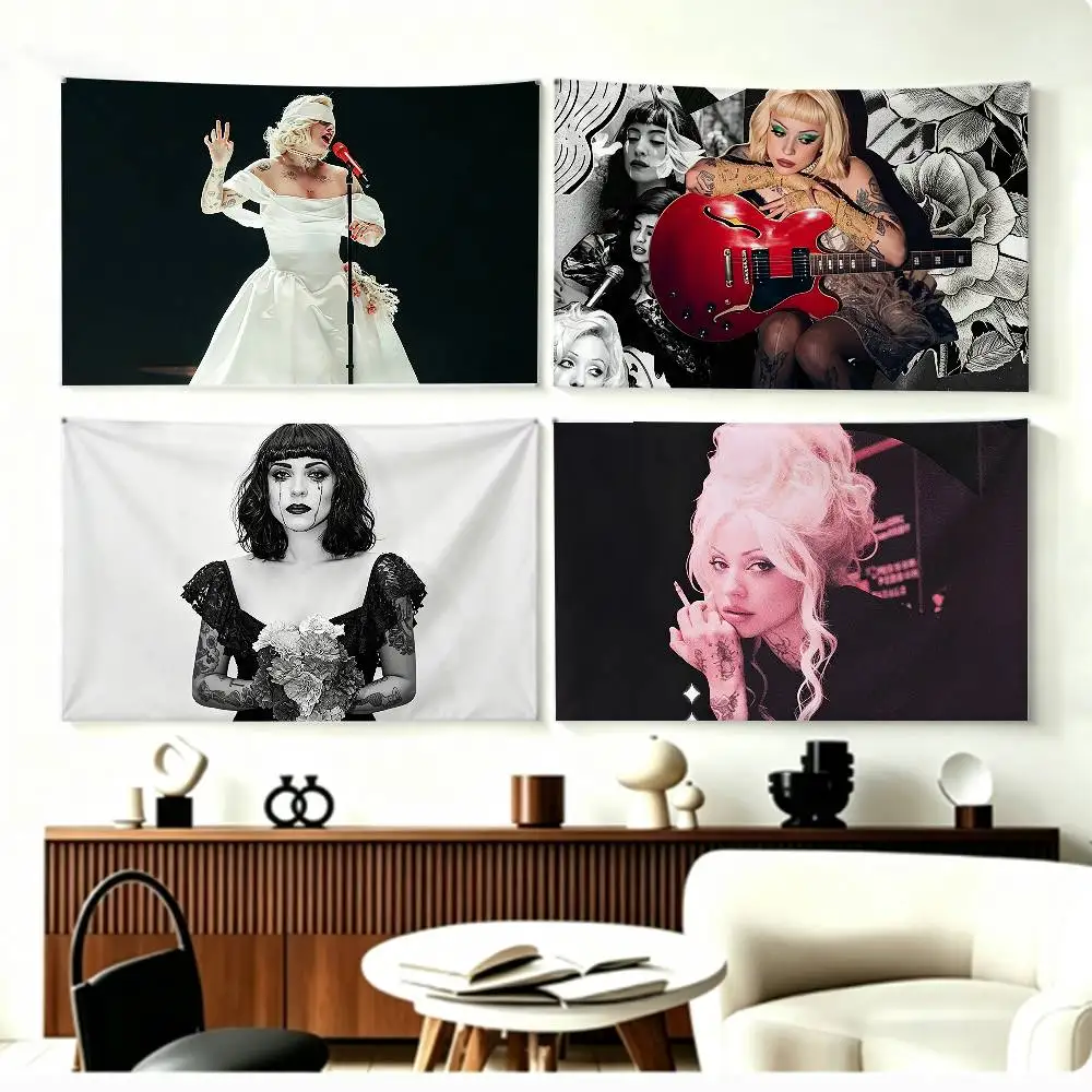 COOL FEMME FATALE M-Mon L-Laferte   Flags Wall Hanging Background Art Banner for Bedroom Home Outdoor Decor