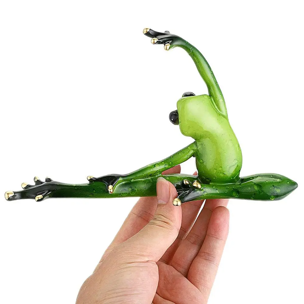 Creative Yoga Frogs Resin Crafts Miniatures Frog Sculpture Statue Home Table Desk Decor