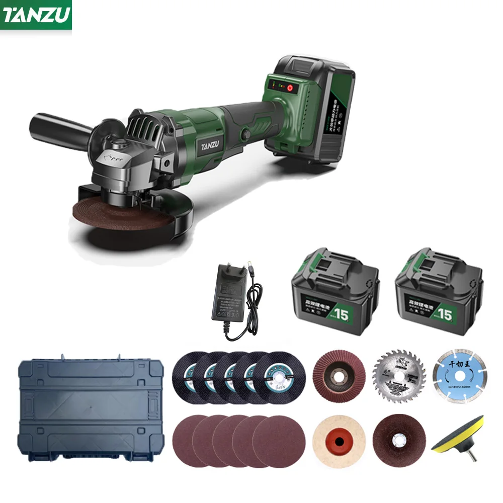 Brushless Angle Grinder com Bateria Mini Cordless Polishing Machine Diamond Cutting Machine Electric Power Tool 21v