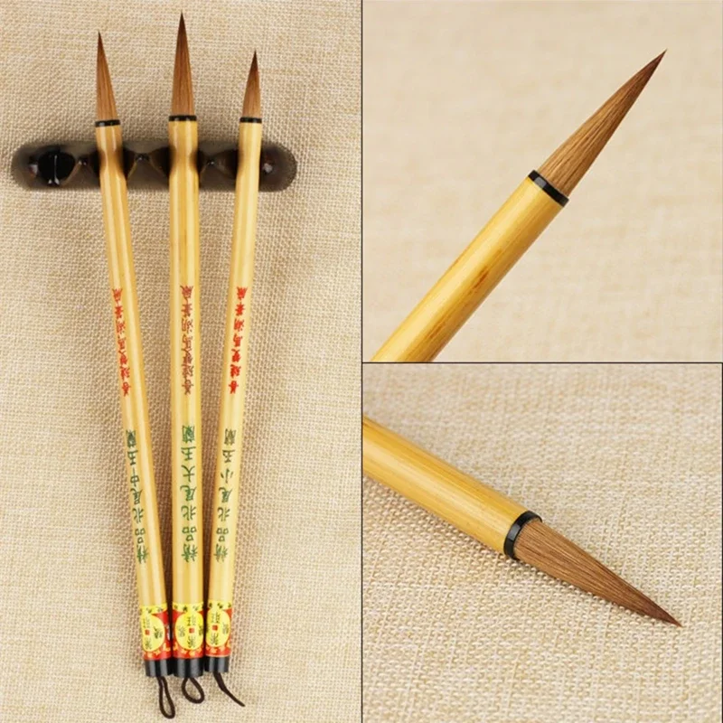 Regular Script Weasel Hair Writing Brush Official Script Calligraphy Creation Practice Brush Traditional Chinese Painting Pen