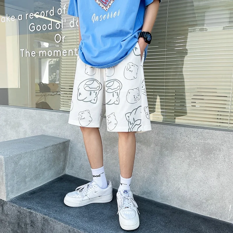 Men's Summer Shorts Korean Version Of Loose Large Yards Drawstring Casual Fashion Street Clothing Thin Section Sports