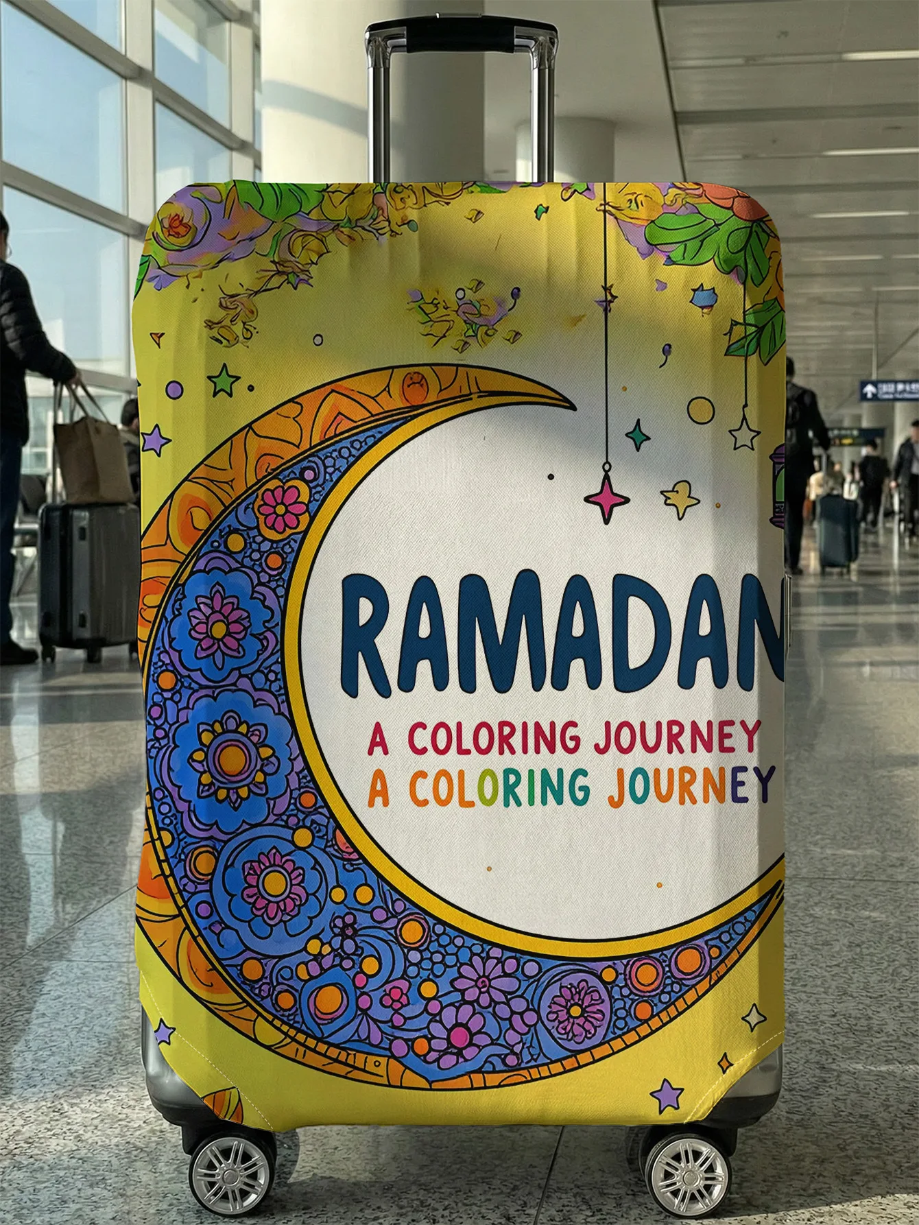 

Красочный защитный чехол для багажа с изображением звезд и луны, подходит для чехлов для багажа размером 18-32 дюйма, чехлов для ручек багажа, дорожных аксессуаров.