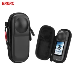 BRDRC Mini Custodia da trasporto per Insta360 X4 Scatola portaoggetti portatile per il corpo Borsa antigraffio con moschettone Accessori per fotocamere sportive