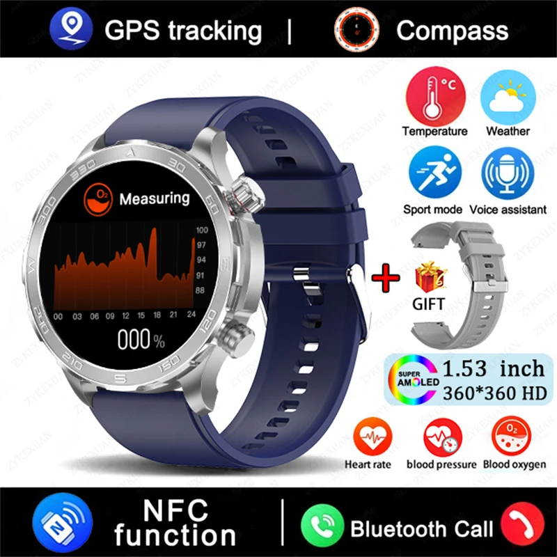 2025 New Bluetooth Call Smart Watch Men For Huawei AMOLED HD Large Screen Heart Rate NFC IP68 Waterproof GPS Sports Smart Watch