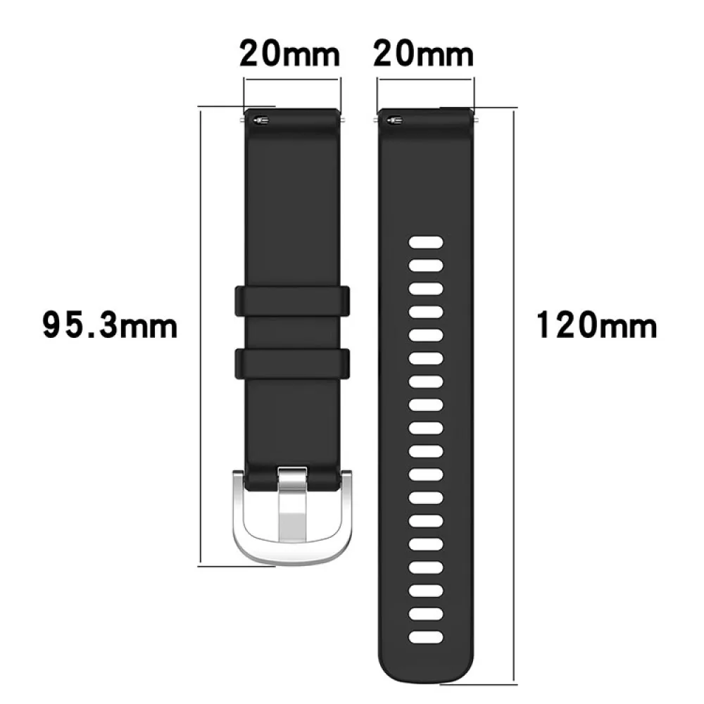 20MM Watch Strap High-end Silicone Band 5.5-8.7inch for Garmin vivoactive5/ Active5 Accessories Compatible with Samsung Watch