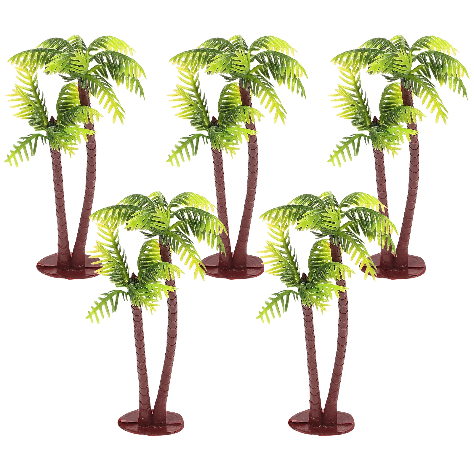 

5pcs Plastic Coconut Palm Miniature Bonsai Craft Micro Landscape Diy Decor Realistic Waterproof Simulated Palm Tree Greenery