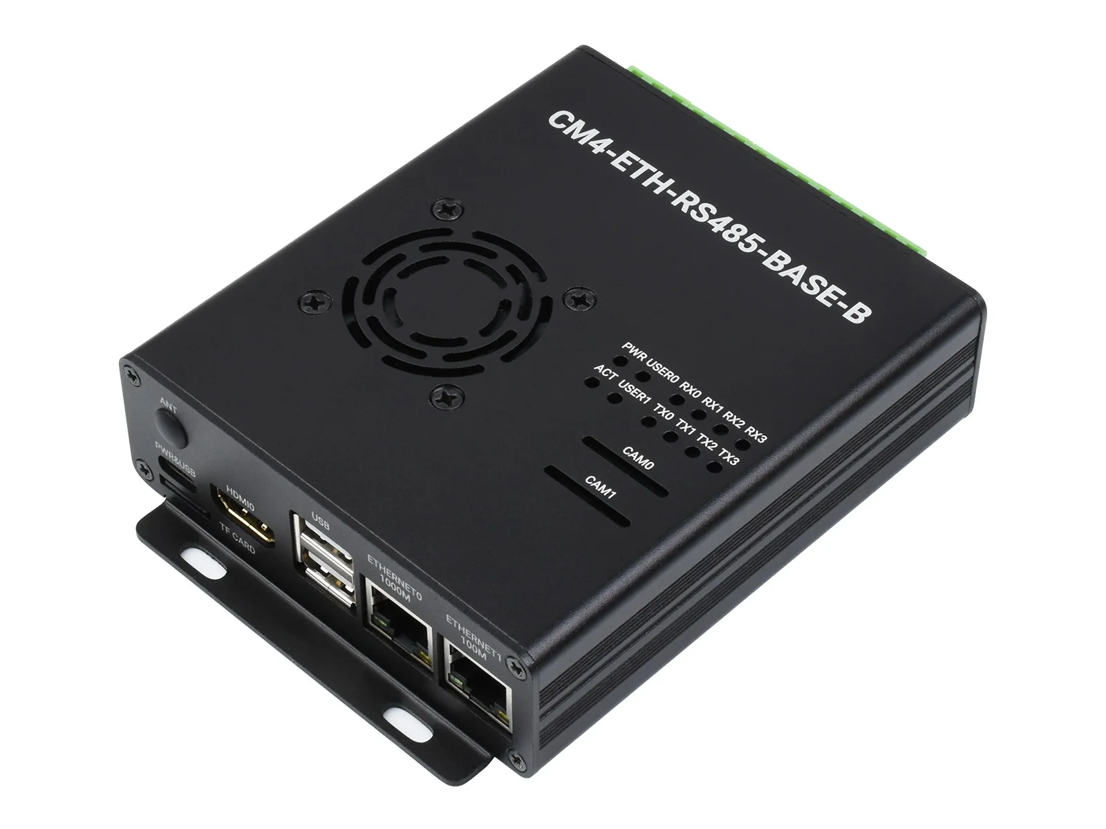 

CM4-ETH-RS485-BOX-B,Dual ETH Mini-Computer For Raspberry Pi Compute Module 4(NOT Included), Gigabit Ethernet, 4CH Isolated RS485