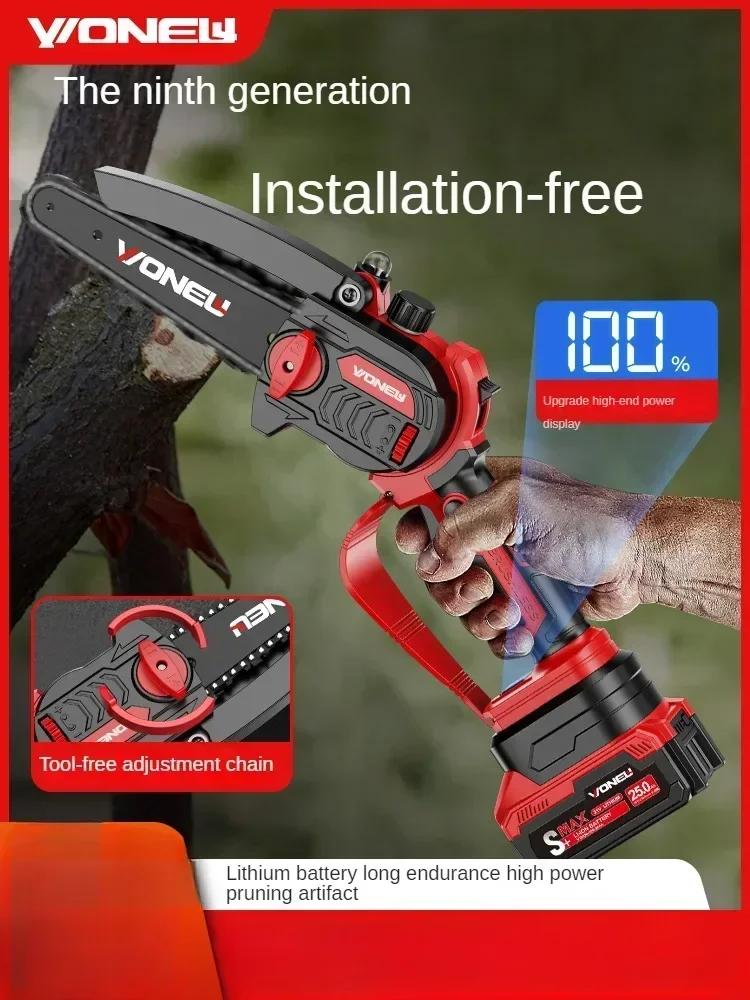 Powerful Lithium-Ion Brushless Chainsaw for Home Use and Wood Cutting