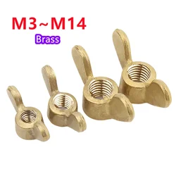 Metric Brass Wing Nuts M3 M4 M5 M6 M8 M10 M12 M14 Big Ear Butterfly Nuts Special-shaped Hand Screw Nut Claw Nut