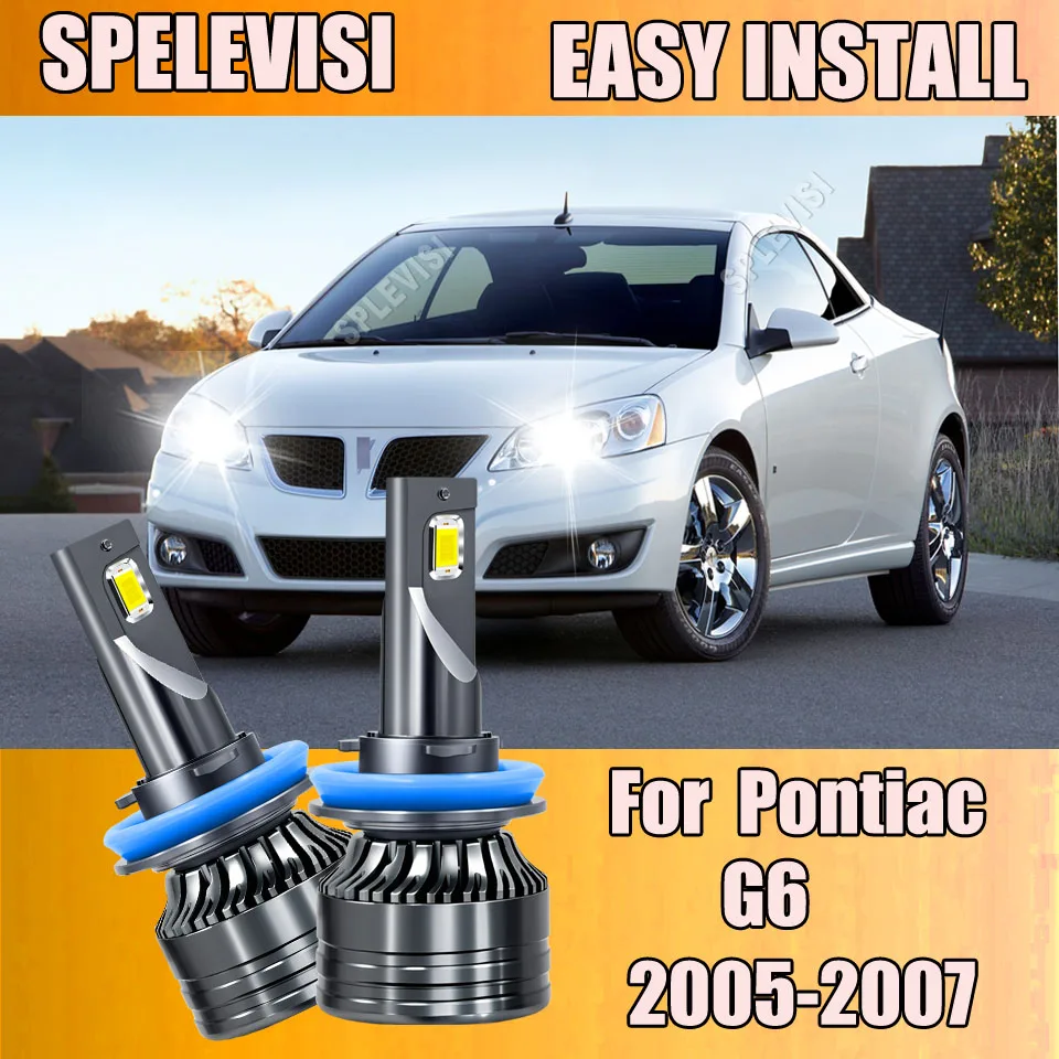 

18000LM LED Headlight 711 H8 Bulbs Hi/Lo H11 Auto Car Lamps CSP 3570 12V White For Pontiac G6 2005 2006 2007